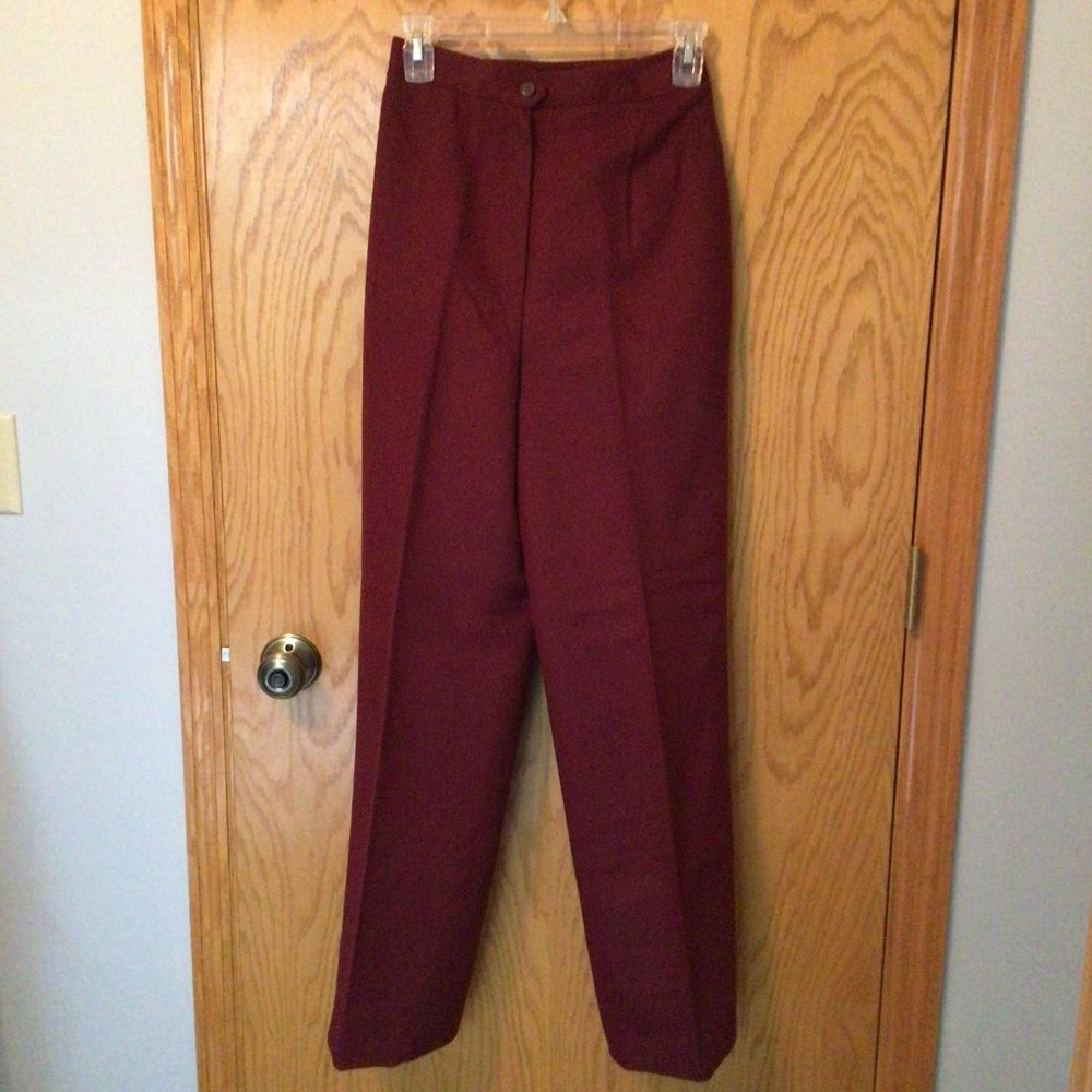 Pan-her - Vintage fully lined burgundy wool mix trousers